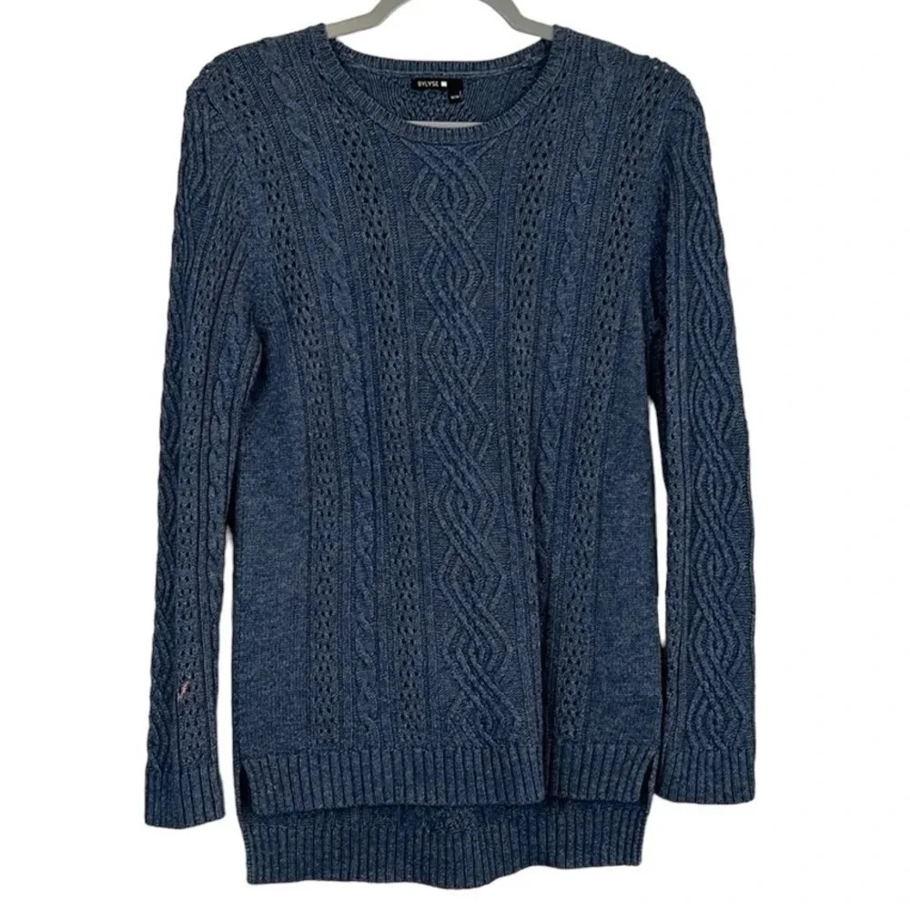BYLYSE Crewneck Cable Open Knit‎ Sweater Size M